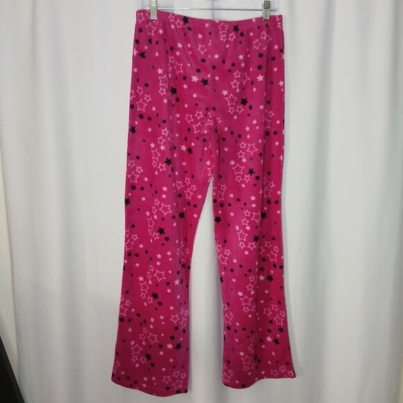 Covington Fleece Pajama Pants Elastic Waist Stars Pink PJs Intimates Womens Med - Picture 2 of 5